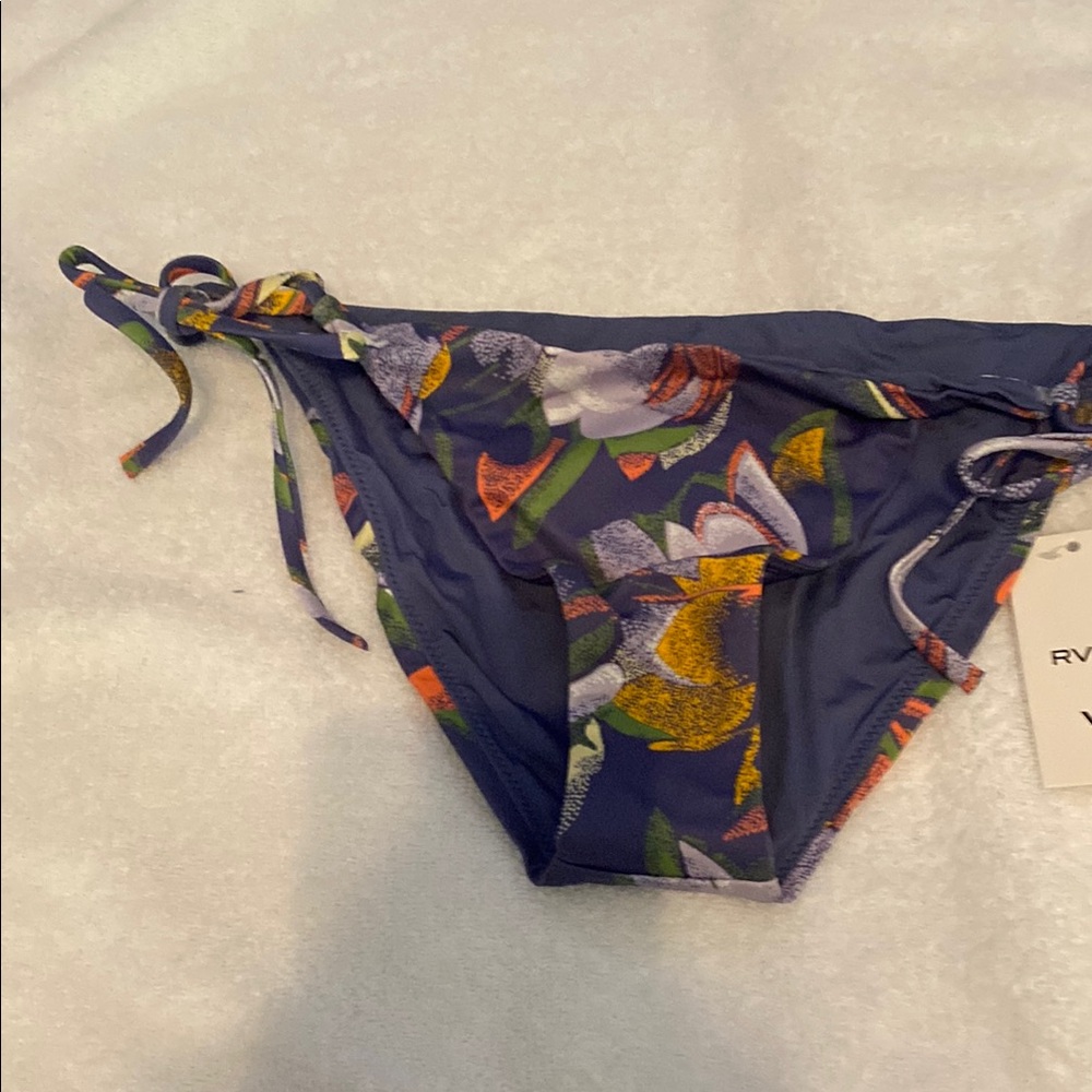RVCA Multicolor Floral Bikini Bottom with Side Ties